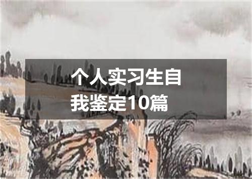 个人实习生自我鉴定10篇