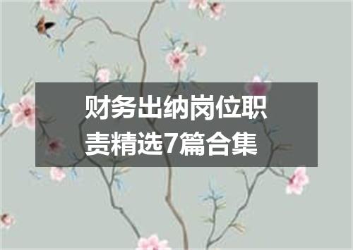 财务出纳岗位职责精选7篇合集