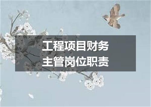 工程项目财务主管岗位职责