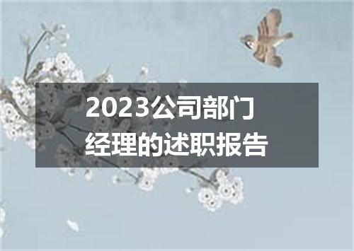 2023公司部门经理的述职报告