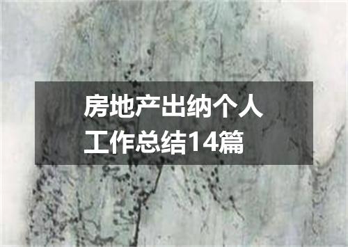房地产出纳个人工作总结14篇