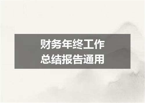 财务年终工作总结报告通用