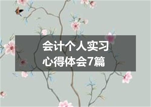 会计个人实习心得体会7篇