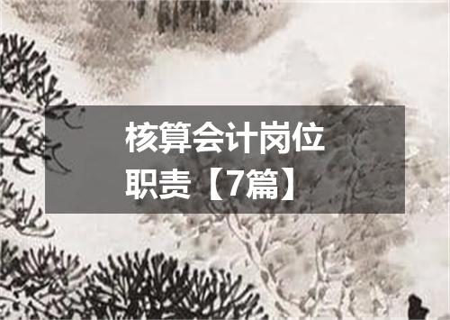 核算会计岗位职责【7篇】