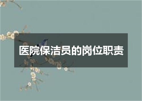 医院保洁员的岗位职责