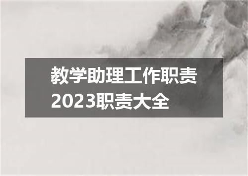 教学助理工作职责2023职责大全