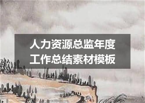 人力资源总监年度工作总结素材模板