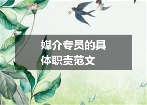 媒介专员的具体职责范文