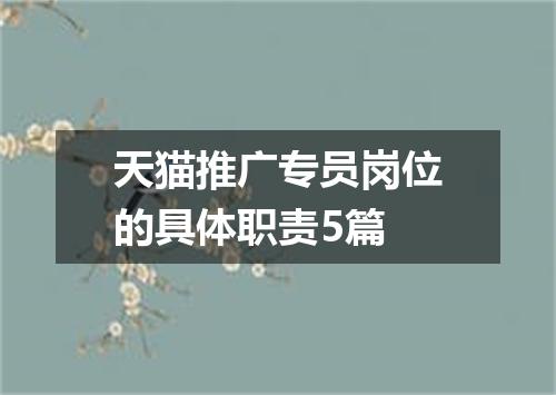 天猫推广专员岗位的具体职责5篇