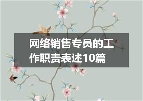 网络销售专员的工作职责表述10篇