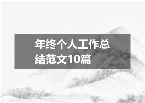 年终个人工作总结范文10篇