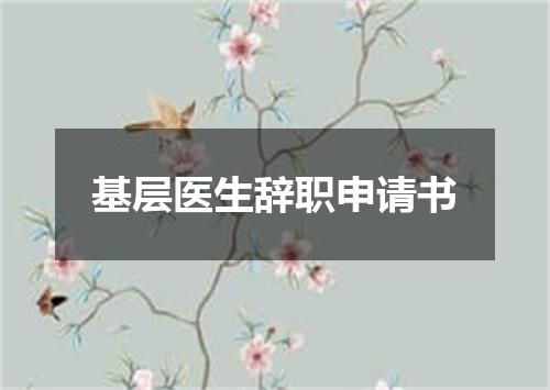 基层医生辞职申请书