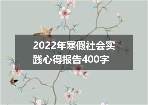 2022年寒假社会实践心得报告400字