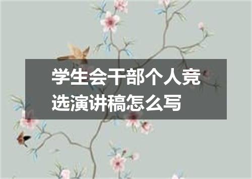 学生会干部个人竞选演讲稿怎么写