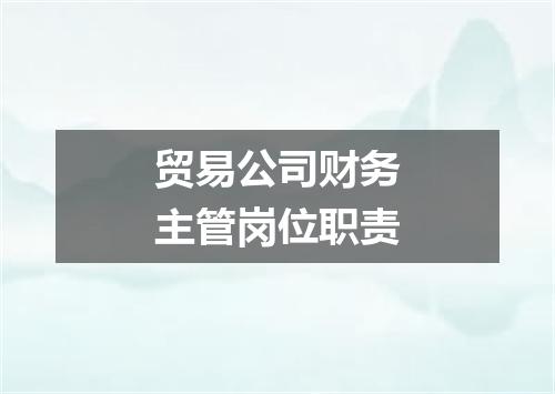 贸易公司财务主管岗位职责