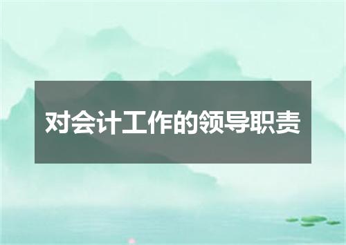 对会计工作的领导职责