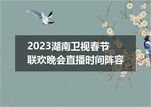 2023湖南卫视春节联欢晚会直播时间阵容