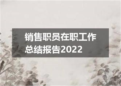 销售职员在职工作总结报告2022