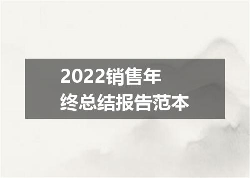 2022销售年终总结报告范本