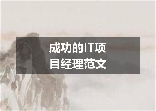 成功的IT项目经理范文