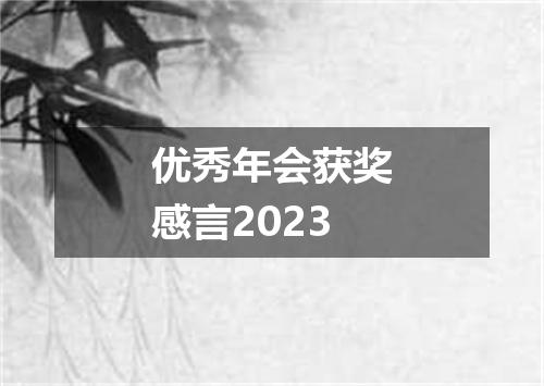 优秀年会获奖感言2023