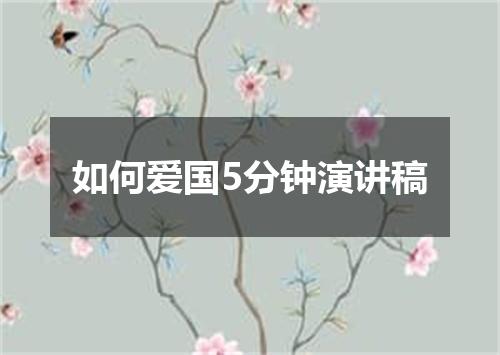 如何爱国5分钟演讲稿