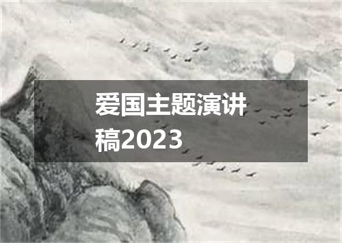 爱国主题演讲稿2023