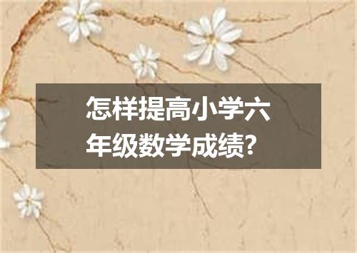 怎样提高小学六年级数学成绩?