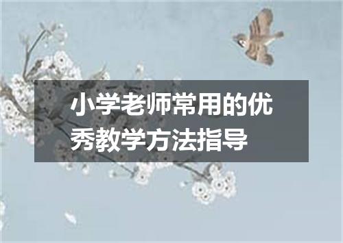 小学老师常用的优秀教学方法指导