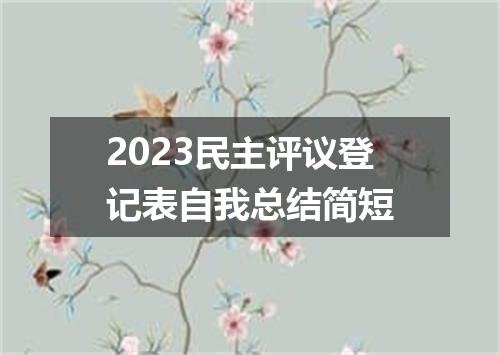 2023民主评议登记表自我总结简短