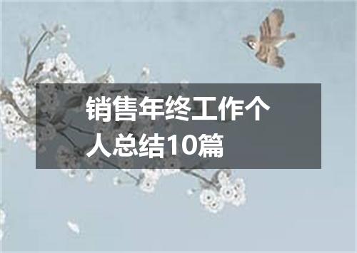 销售年终工作个人总结10篇
