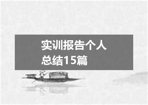 实训报告个人总结15篇