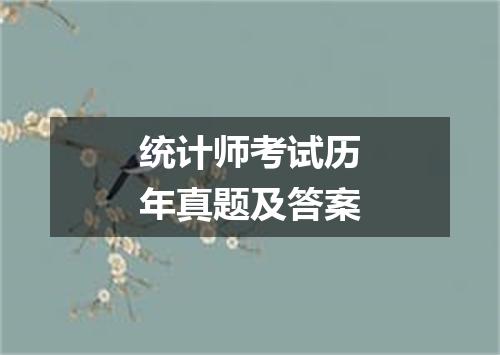 统计师考试历年真题及答案