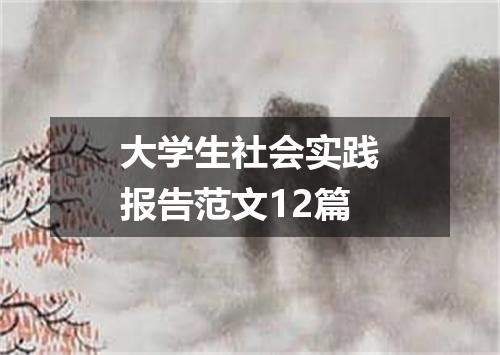 大学生社会实践报告范文12篇