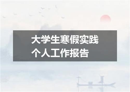 大学生寒假实践个人工作报告