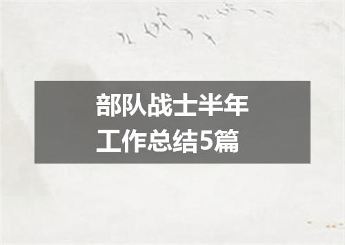部队战士半年工作总结5篇