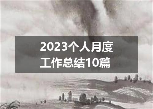 2023个人月度工作总结10篇
