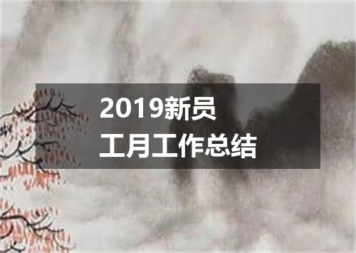 2019新员工月工作总结