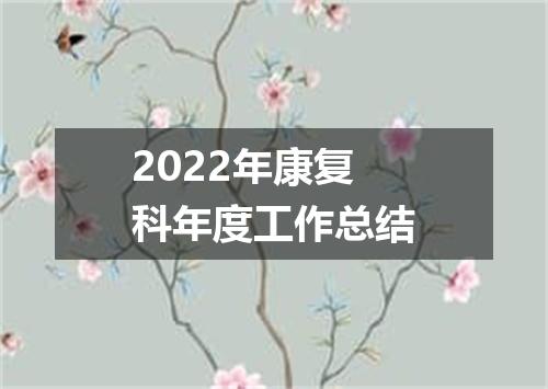 2022年康复科年度工作总结
