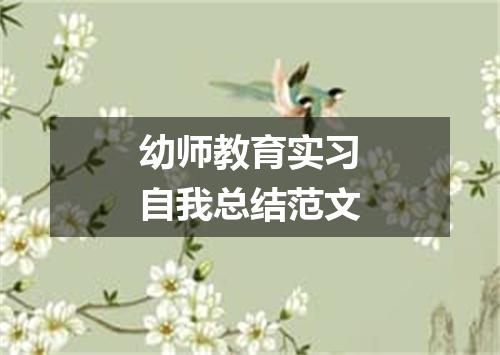 幼师教育实习自我总结范文