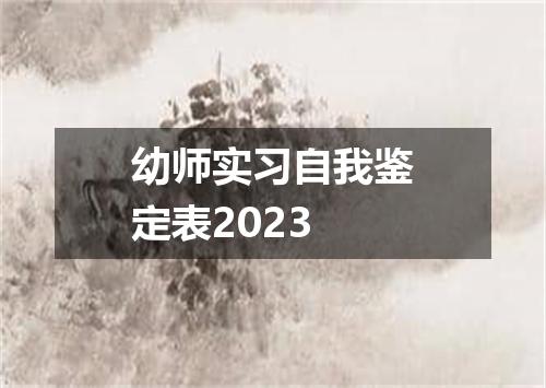 幼师实习自我鉴定表2023