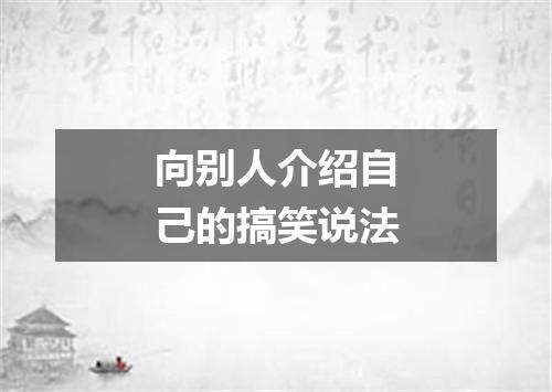 向别人介绍自己的搞笑说法