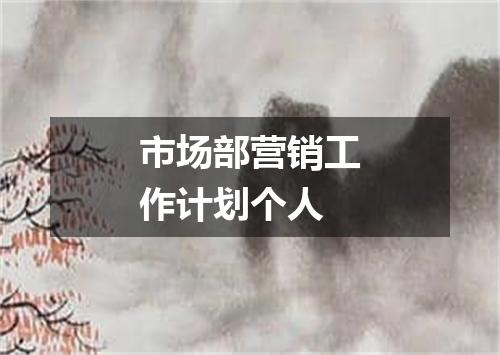 市场部营销工作计划个人