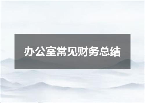 办公室常见财务总结