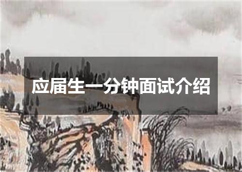 应届生一分钟面试介绍