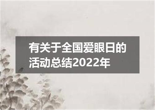有关于全国爱眼日的活动总结2022年