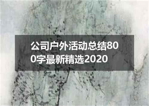 公司户外活动总结800字最新精选2020