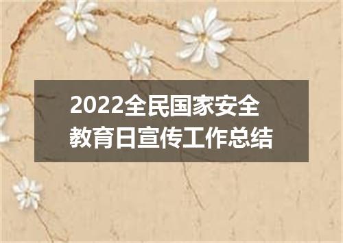 2022全民国家安全教育日宣传工作总结