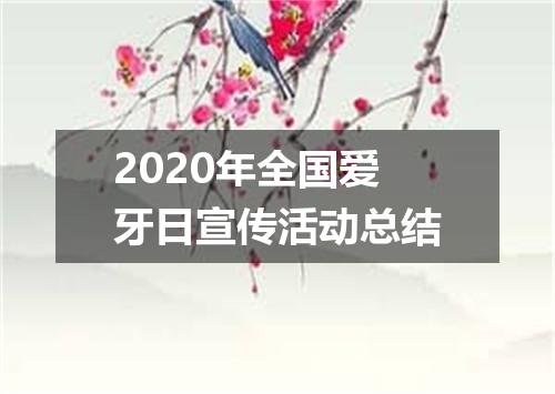 2020年全国爱牙日宣传活动总结