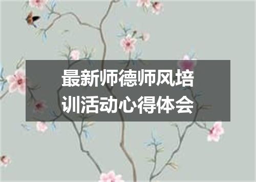最新师德师风培训活动心得体会